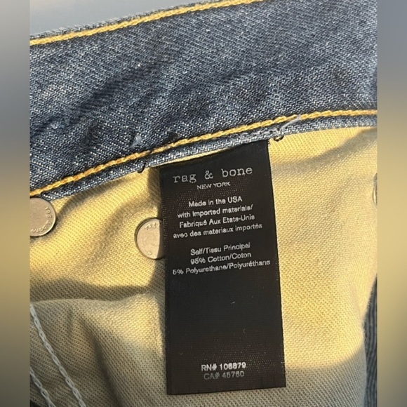 Rag & Bone High Rise Ankle Skinny Jeans Pamela Distressed Size 24 NWT - Picture 9 of 12